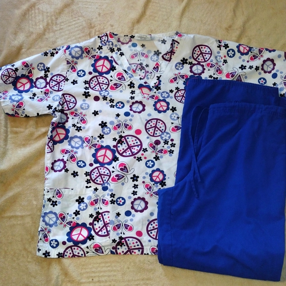 Peace Signs Scrub Set